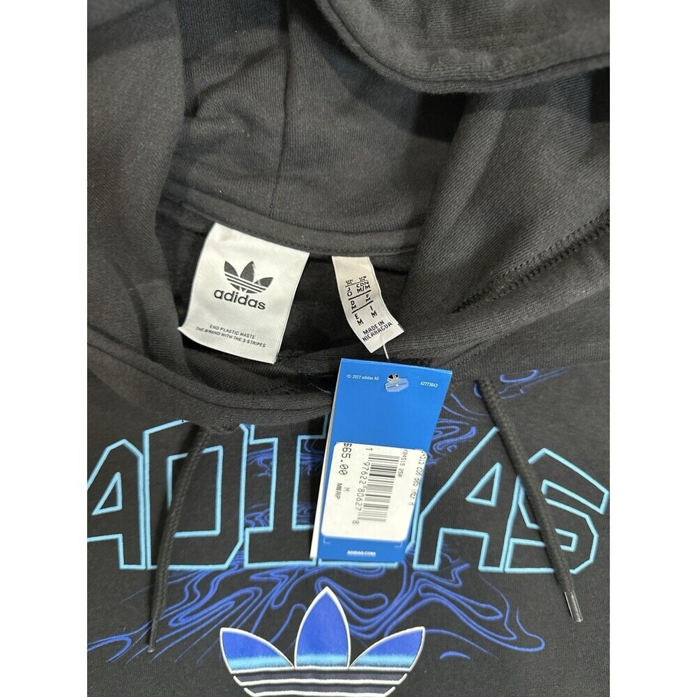 ADIDAS ORIGINALS $65 Men's Trefoil Hoodie Sweatshirt NEW Black Charcoal Size M - Picture 4 of 7